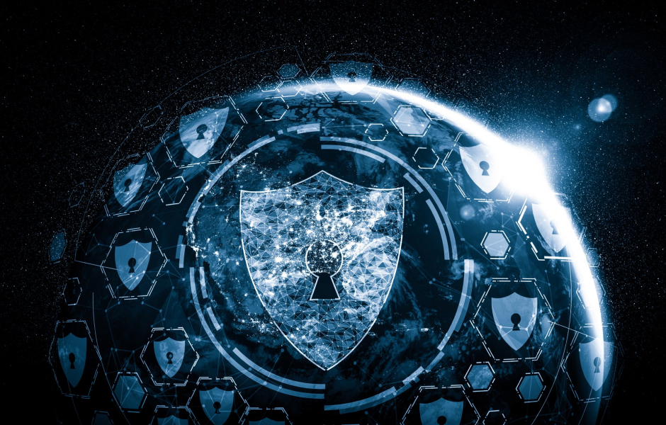 Shield icon guarding sensitive data and information, highlighting the importance of outsourcing security measures