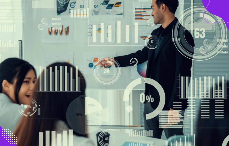 Data visualizations comparing key metrics before and after implementing the results of a UI/UX investment.